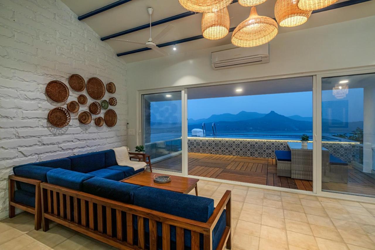 Saffronstays Kaia Waters By Kosha Villas, Pawna - Greek Style Villa With Panoramic View Of Pawna Lake Kolvan Zewnętrze zdjęcie