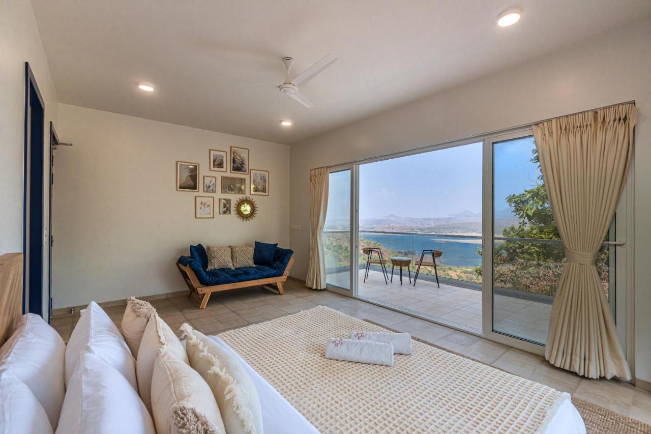 Saffronstays Kaia Waters By Kosha Villas, Pawna - Greek Style Villa With Panoramic View Of Pawna Lake Kolvan Zewnętrze zdjęcie